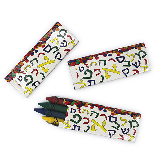 Aleph Bet Crayons - 12 Mini Boxes
