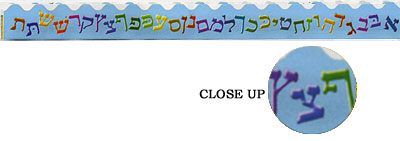 Aleph Bet Scalloped Bulletin Board Borders