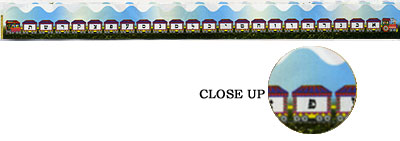 Aleph Bet Train Scalloped Bulletin Board Borders