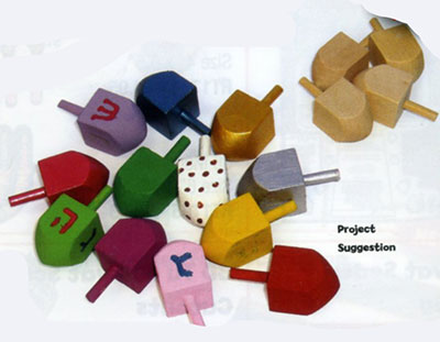 100 Small Wooden Dreidels for Decoration 