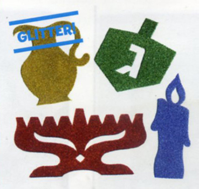 Glitter Foam Shapes -  Chanukah Symbols Large