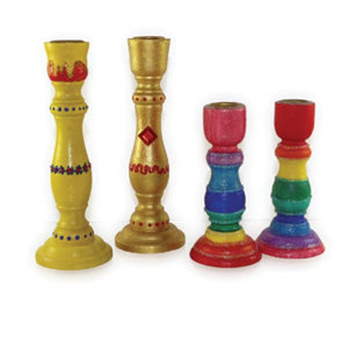 Make Your Own Shabbat & Yom Tov Wooden Candlesticks For Decorating - Small 