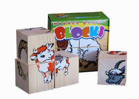 Wooden Puzzle Blocks - Kosher Animals