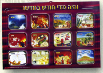 Jewish Months of the Year Embossed Poster - PL37